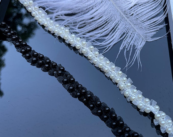 Pearl Bead Ribbon Trim By The Yard
