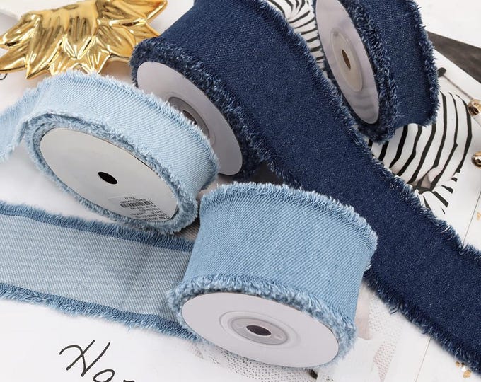 Denim Ribbon Trim, Costume Design, Home Decor (1.5yd)