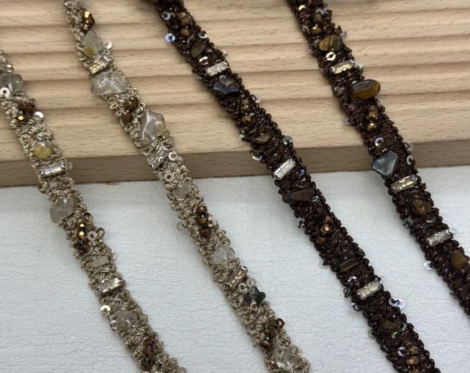 Beaded Trim, DIY Sewing Supply for Clothes, Hair Bows & Bags, Sold by 1 Yard