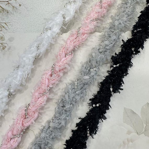 Rhinestone Chains Ribbon trim, decor trimming for costume design sewing bridal trim headwear dress coat cuff collar bag Sold by 1 yard