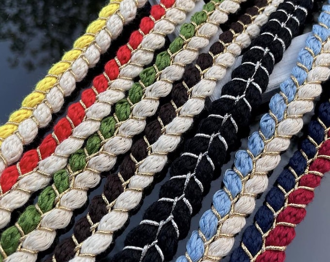 Braided Ribbon Trim, Costume Design Embellishment, Sold by 1 Yard