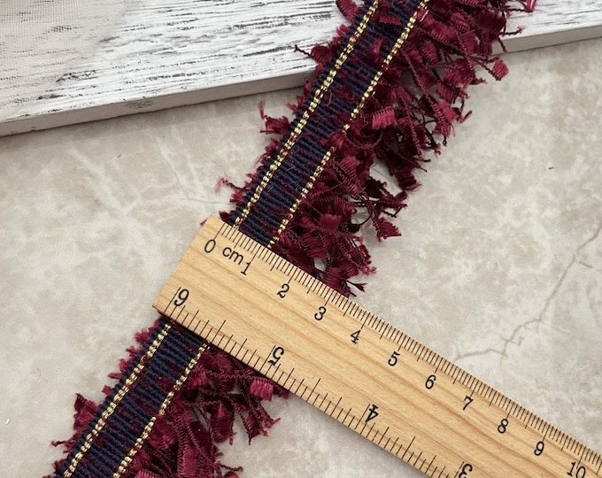 Red Fringe Lace Trim, Costume Design Sewing, Bridal Trim 2 Yards