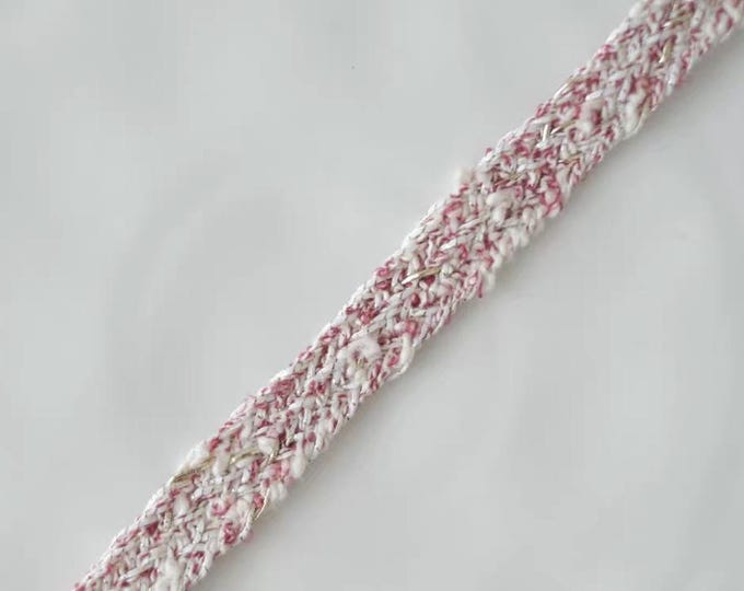 Pink Braided Ribbon Trim, Sewing Embellishment, Costume Design, Sold by 1 Yard
