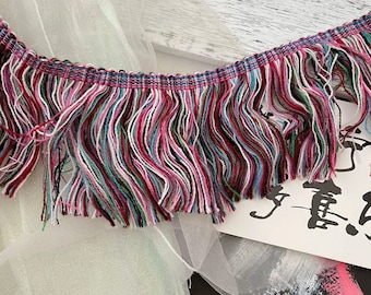 Colorful Fringed Tassel Trim, Costume Design, Bridal Trim (1 Yard)