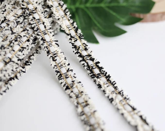 Tweed Lace Trim, Costume Design, Sewing Embellishment, Sold by 1 Yard