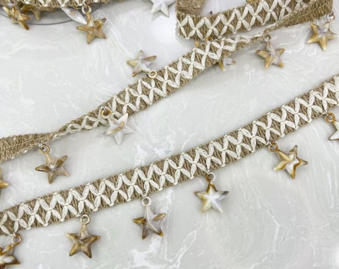 Star Charm Lace Trim, Costume Design, Bridal Embellishment (1 Yard)