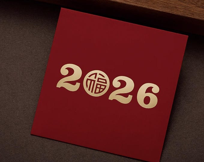 2026 Year of the Horse Red Envelopes, Gold Foil Lucky Money Packets