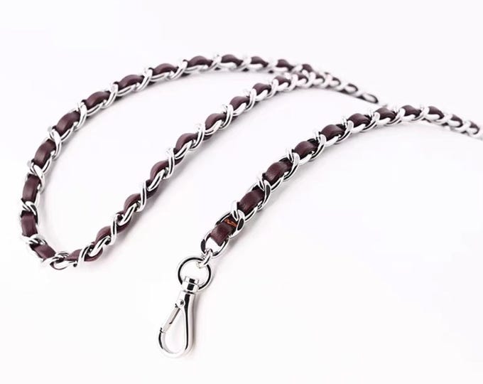 Sheepskin Leather Chain Bag Strap, Genuine Leather Crossbody Strap Replacement