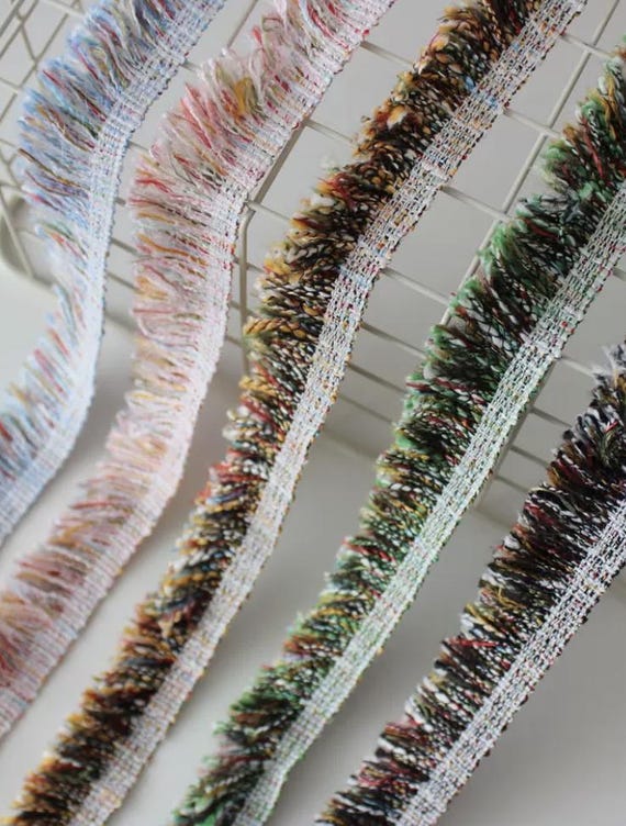 Fringed Lace trim, decor trimming for costume design sewing embellishment bridal trim dress coat cuff collar bag Sold by 1 yard