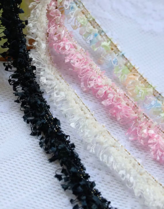 Fringed Lace trim, Tassel trim, decor trimming for costume design sewing embellishment bridal trim dress coat cuff collar bag Sold by 1 yard