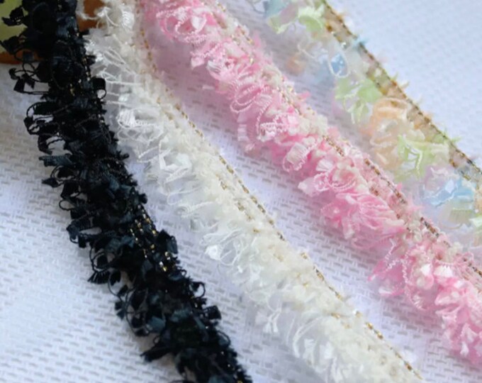 Fringed Lace Tassel Trim, Costume Design Embellishment, Sold by 1 Yard