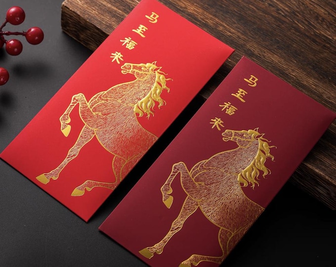 Year of the Horse 2026 Lucky Money Gift Red Packet Envelope