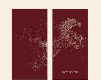 Sobres rojos dorados del Año del Caballo 2026, paquetes rojos de regalo de dinero de la suerte