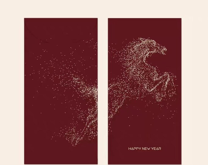 Year of the Horse 2026 Gold Foil Red Envelopes, Lucky Money Gift Red Packets