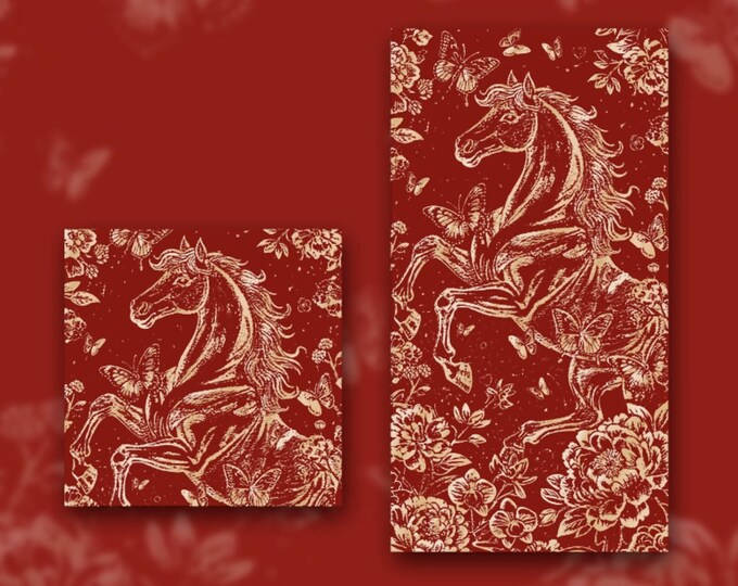 Multi Options Year of the Horse Gold Foil Red Envelopes, Lucky Money Gift