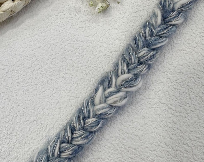 Blue White Lace Trim, Couture Bridal Embellishment Sold by 1 Yard