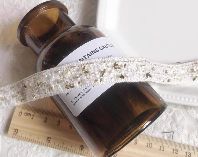 Gold Embellished Ribbon Trim, Costume & Bridal Design, Sold by 1 Yard