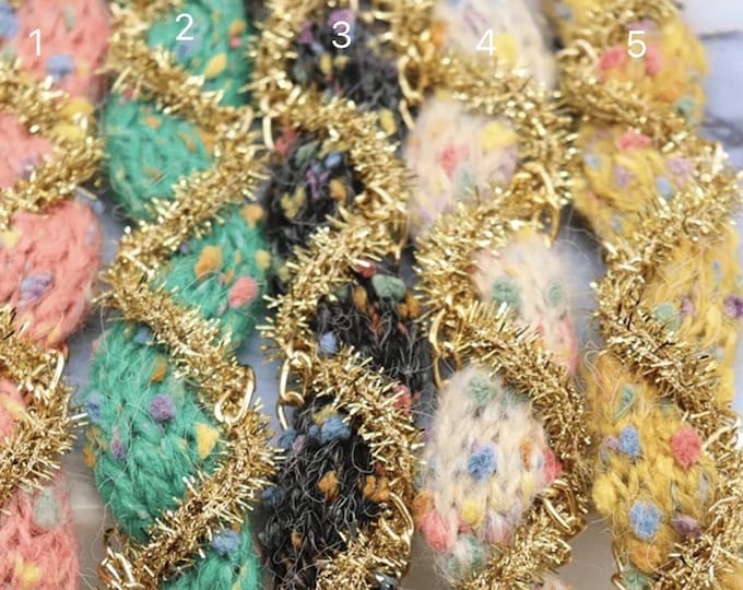 Colorful Woven Lace Trim with Gold Accents - Sold by 1 Yard