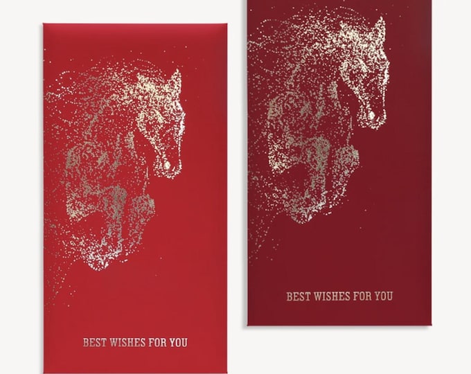 Year of the Horse 2026 Gold Foil Red Envelopes, Lucky Money Gift Red Packets