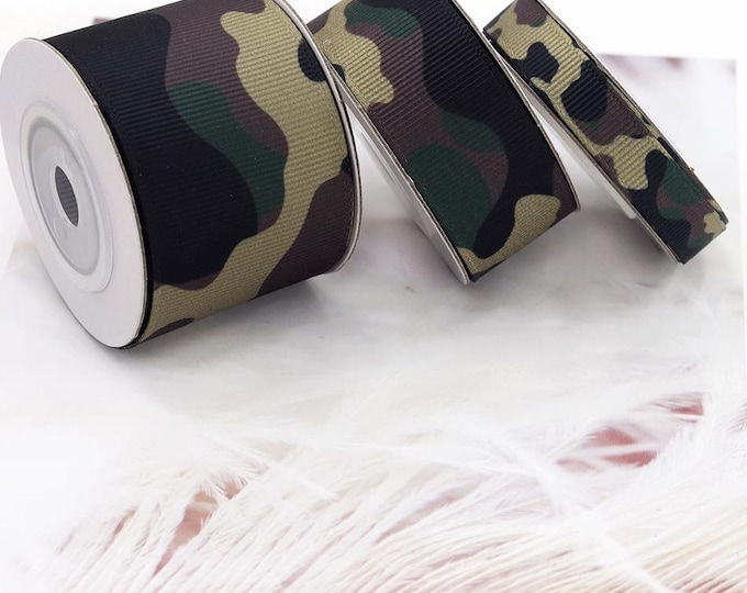 Camouflage Ribbon Trim, Sewing Embellishment, Sold by 1 Yard