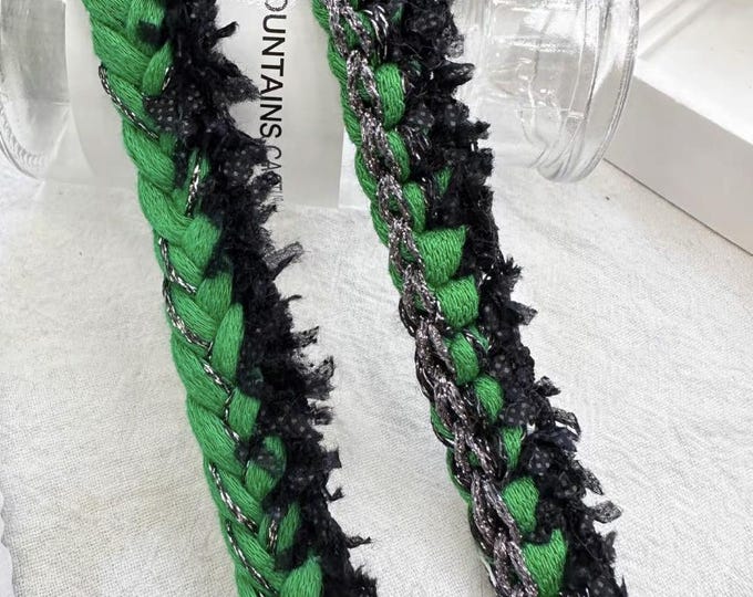 Green Braided Lace Trim, Costume Design, Home Decor, Sold by 1 Yard