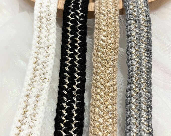 Braided Metallic Lace Trim, Costume Design Embellishment, Sold by the Yard