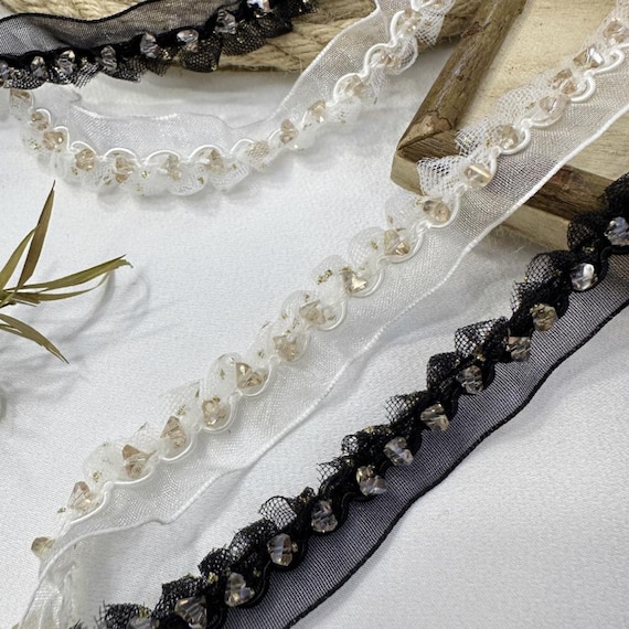 Lace trim for costume design sewing embellishment bridal trim dress coat cuff collar Sold by 1 yard