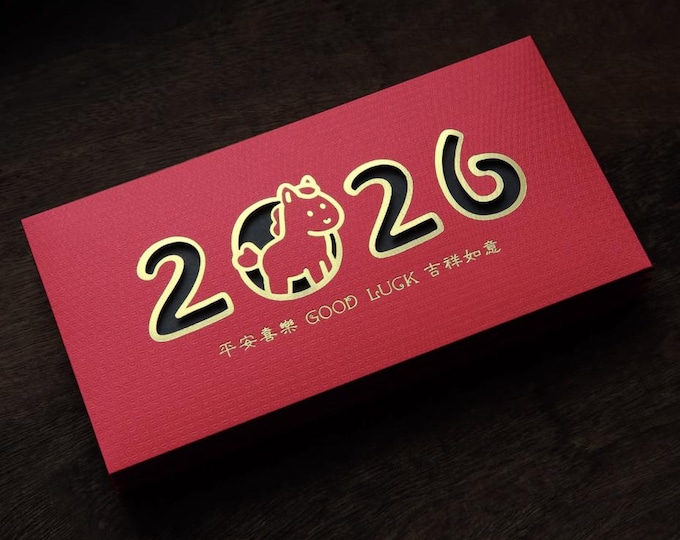 Year of the Horse 2026 Lucky Money Gift Red Packet Envelope