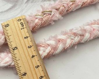 Pink Braided Lace Trim, Costume Embellishment, Sold by 1 Yard