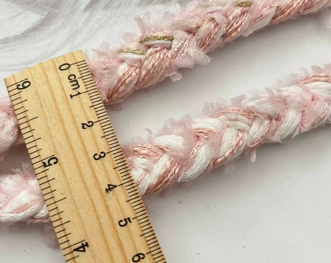 Pink Braided Lace Trim, Costume Embellishment, Sold by 1 Yard