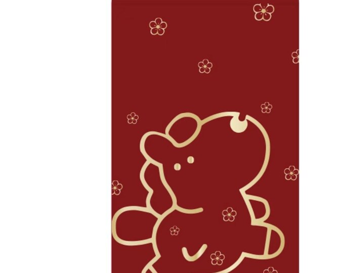 2026 Year of the Horse Red Envelopes, Gold Foil Lucky Money Packets