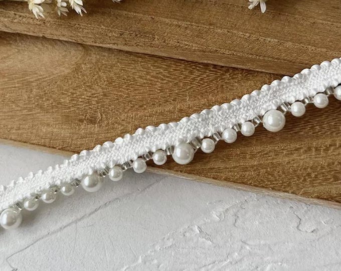 Pearlet Lace Trim, Sewing Embellishment, Costume Design (Sold by 1 Yard)