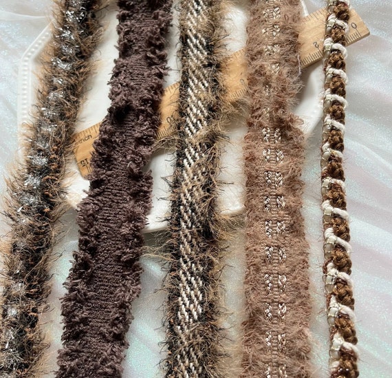 Brown Collections, Lace trim, decor trimming for costume design sewing bridal trim dress coat cuff collar bag home deco Sold by 1 yard