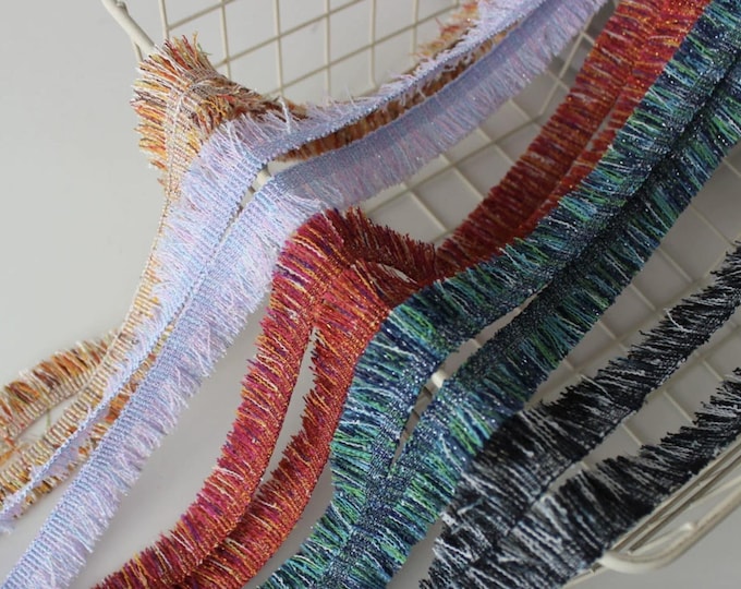 Fringed Lace Trim, Costume Design Sewing Embellishment, Sold by 1 Yard