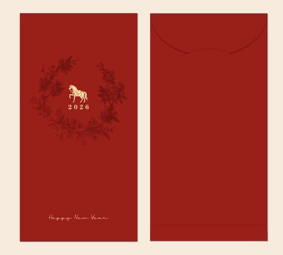 Year of the Horse 2026 Red Envelopes, Gold Foil Red Envelopes, Lucky Money Gift Red Packets