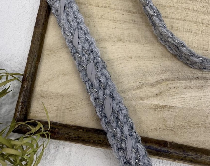 Gray Braided Lace Trim, Costume Design Sewing Embellishment, Sold by 1 Yard