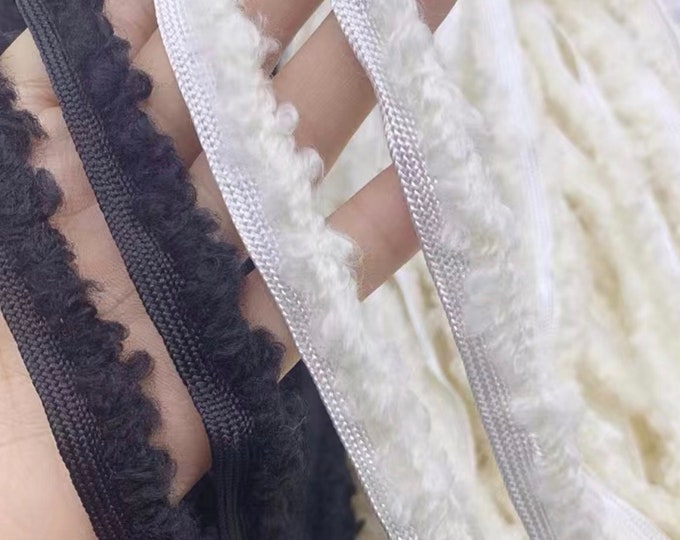 Fuzzy Lace Trim, Costume Design Embellishment, Sold by 1 Yard