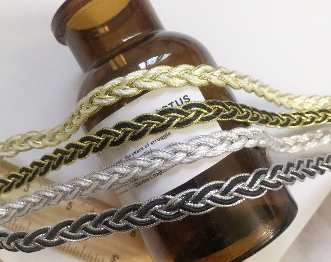 Braided Lace Trim, Costume Design, Sewing Embellishment, Bridal Trim (1 Yard)