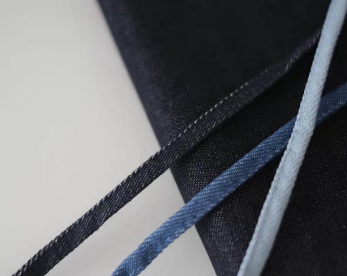 Denim Ribbon Trim, Costume & Sewing, 0.8cm Wide, Sold by Yard