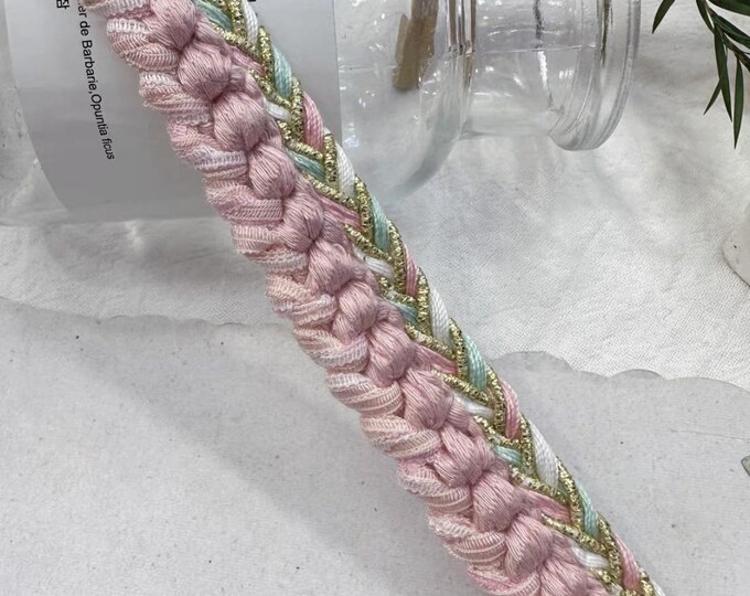 Braided Lace Trim, Costume Design Sewing, Bridal Headwear (Sold by 1 Yard)