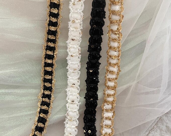 Sequin Lace Trim, Costume Design, Sewing Embellishment (1 Yard)