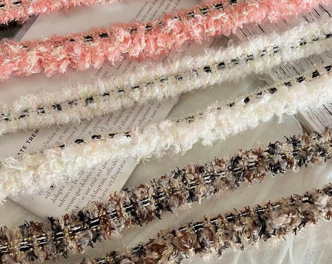 Fuzzy Lace Trim, Costume Design Embellishment, Sold by 1 Yard