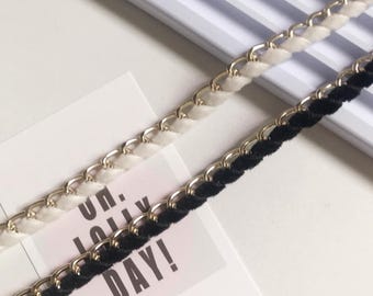 Metallic Chain Velvet Trim, Costume Design Sewing Embellishment, Sold by 1 Yard