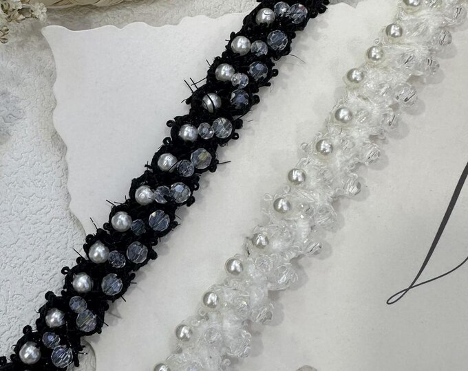 Beaded Lace Trim, Costume & Bridal Embellishment - Sold by the Yard
