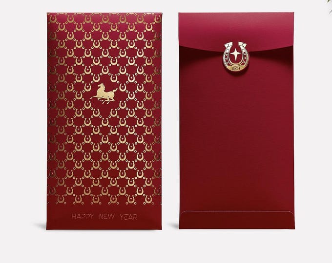 Year of the Horse 2026 Gold Foil Lucky Money Red Envelopes Packets