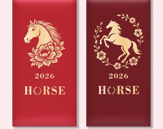 Year of the Horse 2026 Lucky Money Gift Red Packet Envelope
