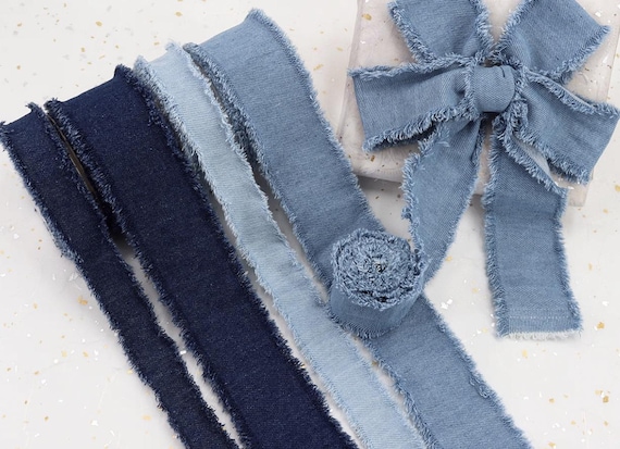 Denim Ribbon trim, decor trimming for costume design sewing bridal trim headwear dress coat cuff collar bag home deco