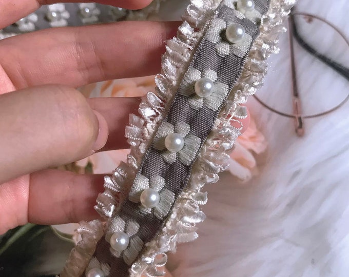 Pearl Beaded Trim By The Yard