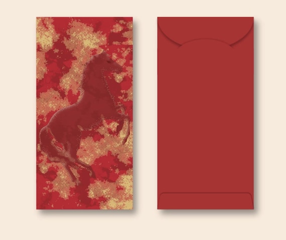 Year of the Horse 2026 Red Envelopes, Gold Foil Red Envelopes, Lucky Money Gift Red Packets