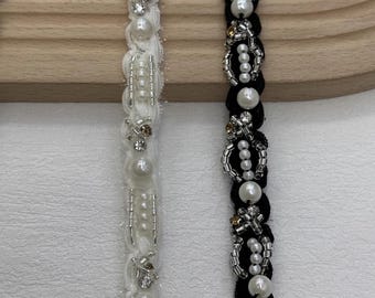 Beaded Trim, Sewing Embellishment, Sold by 1 Yard